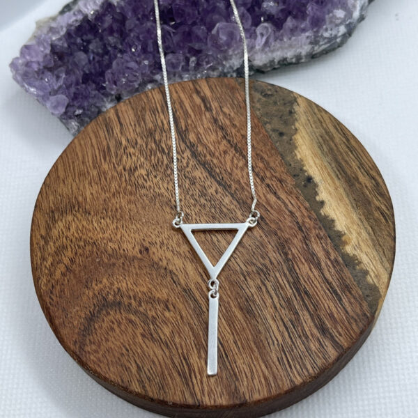 Geometric Triangle Sterling Silver Necklace - 50cm