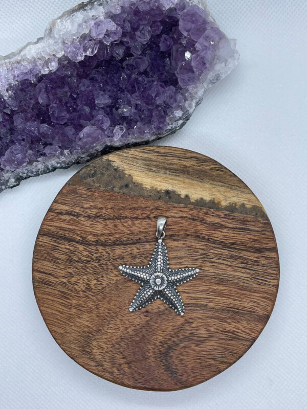 Starfish Texture Sterling Silver Pendant