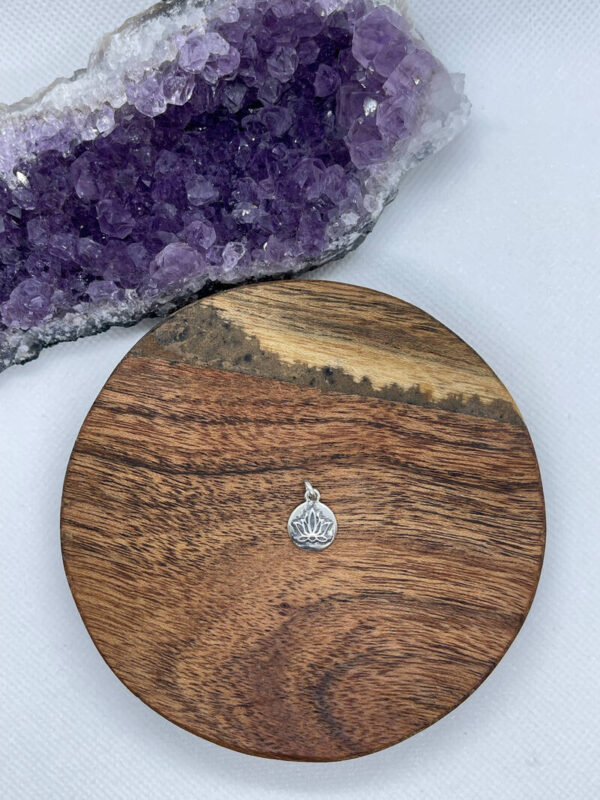 Lotus Decor Flower Medal Sterling Silver Pendant