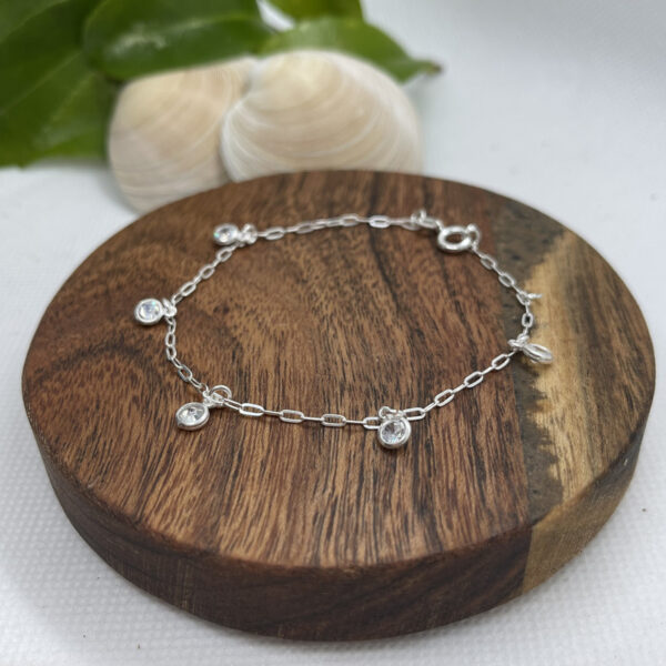 Drops of Zirconia Sterling Silver Bracelet - 17cm
