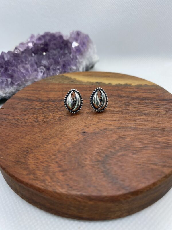 Dot Shell Sterling Silver Stud Earrings