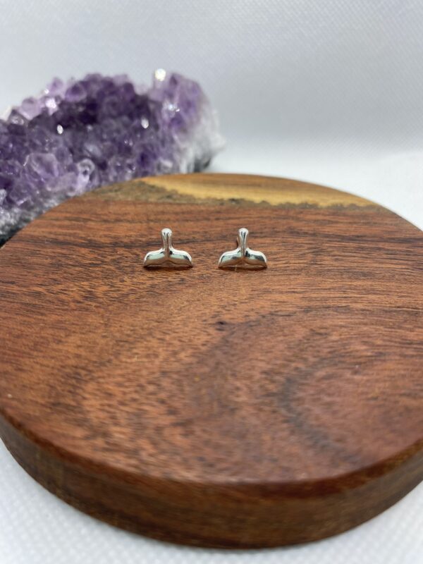 Whale Tail Sterling Silver Stud Earrings