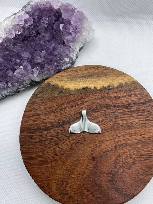 Whale Tail Sterling Silver Pendant - Medium