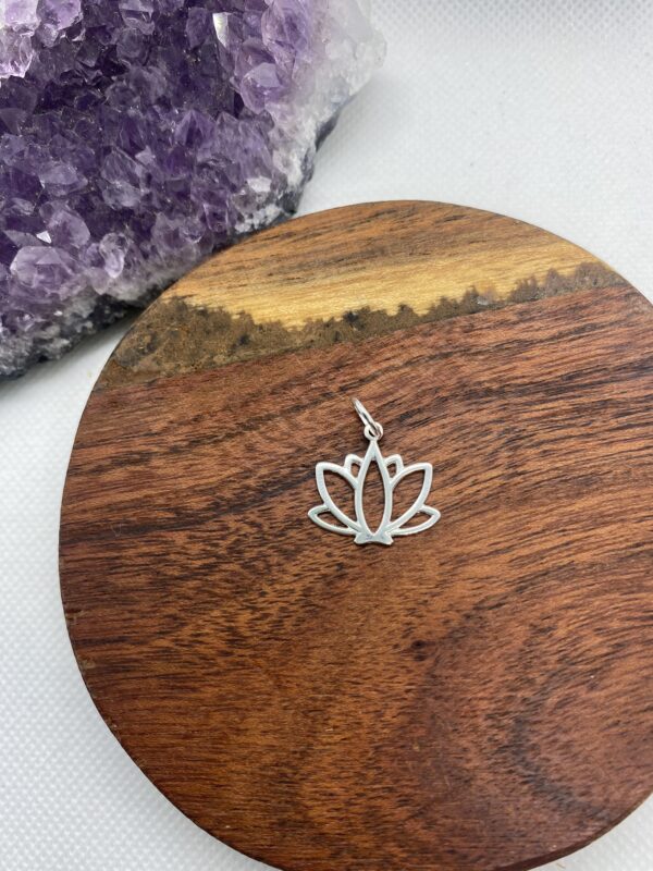 Lotus Flower Sterling Silver Pendant
