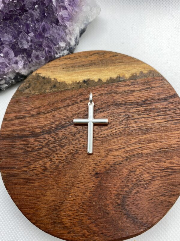 Cross Plain Sterling Silver Pendant - Small
