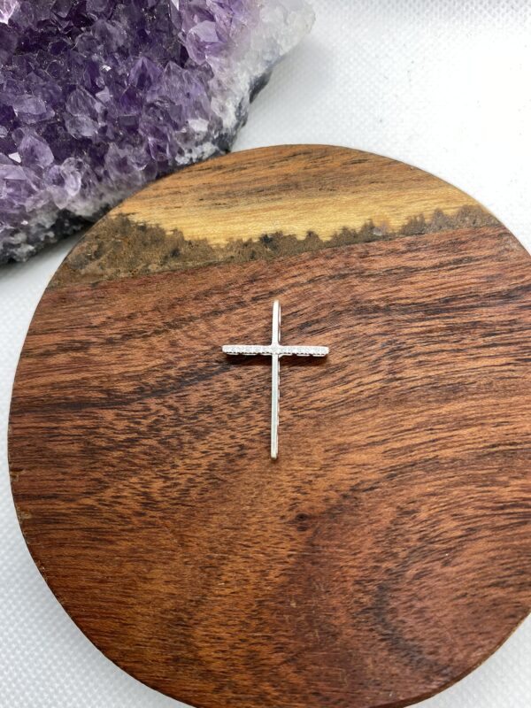 Cross Zirconia Sterling Silver Pendant - Small