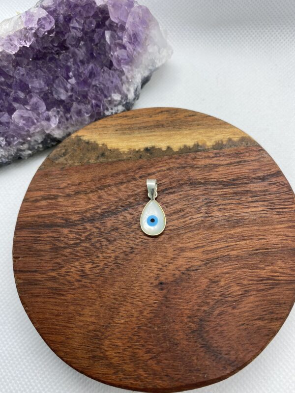 Greek Eye Drop Sterling Silver Pendant