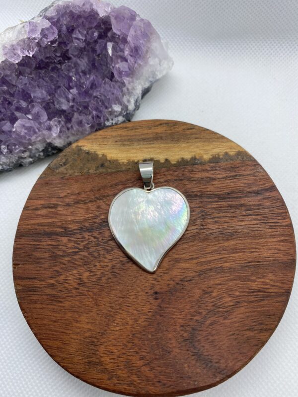 Mother of Pearl Heart Sterling Silver Pendant