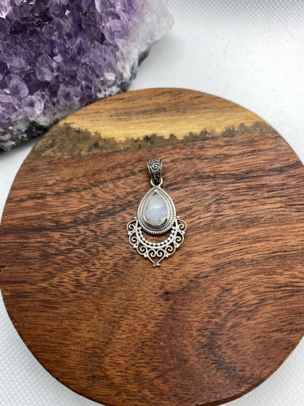 Moon Stone Bali Style Sterling Silver Pendant