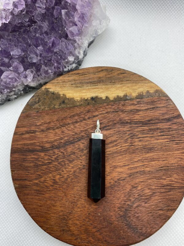 Crystal Onyx Sterling Silver Pendant Big 4cm