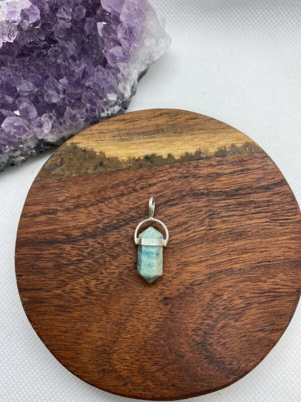 Crystal Amazonite Sterling Silver Pendant Small 2cm