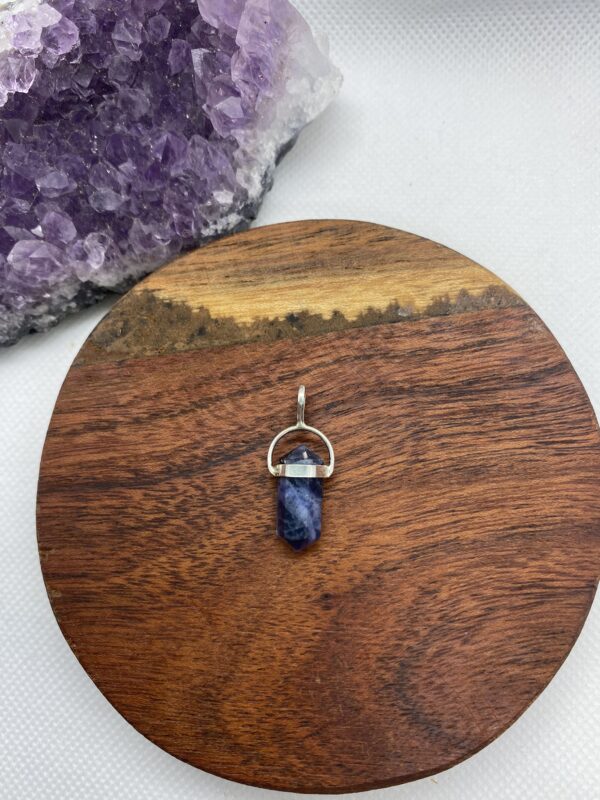 Crystal Sodalite Sterling Silver Pendant Small 2cm