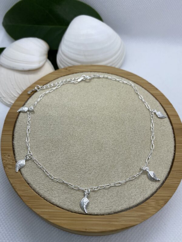 5 Leaf Sterling Silver Anklet - 25cm + 4cm extension