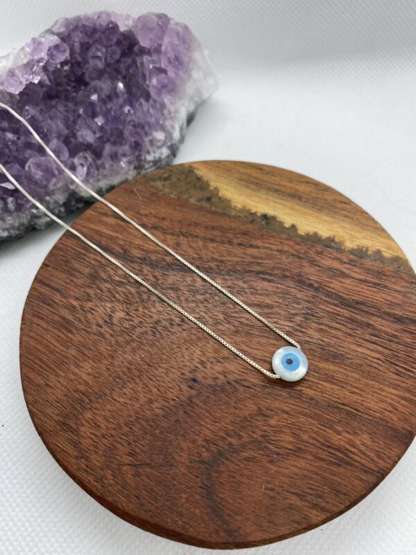 Greek Eye Sterling Silver Necklace - 45 cm Lenght/ 0.5cm diameter