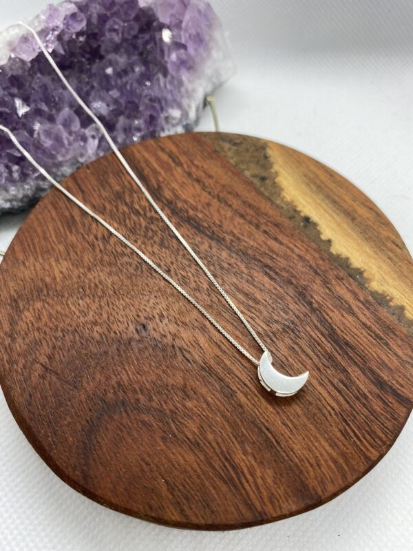 Moon Sterling Silver Necklace - 40cm