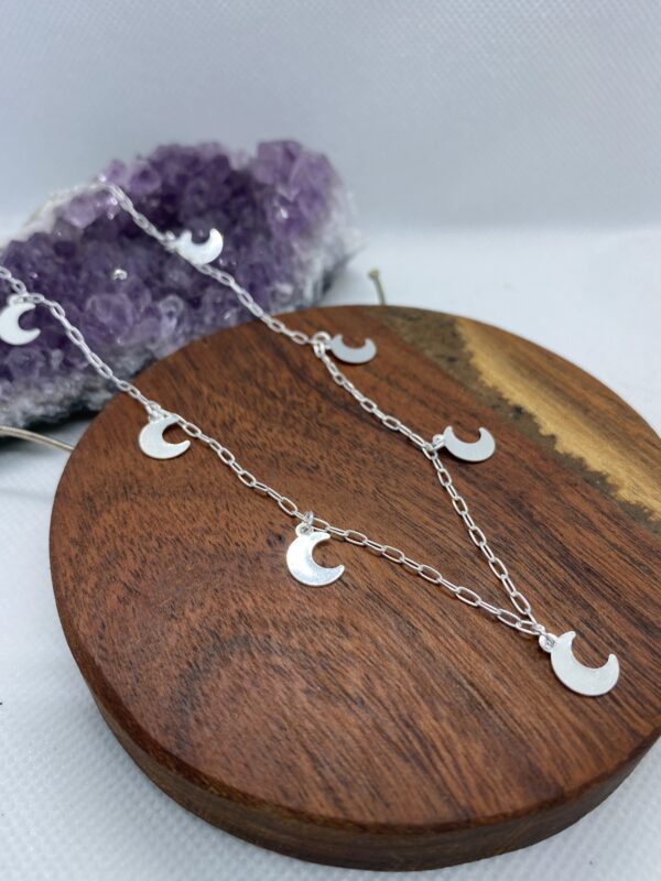 Moon Sterling Silver Choker 35cm +7cm extension