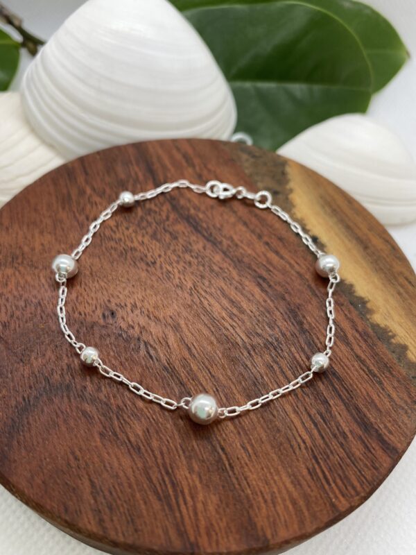 Balls Chain Small & Medium Silver Bracelet – 18cm