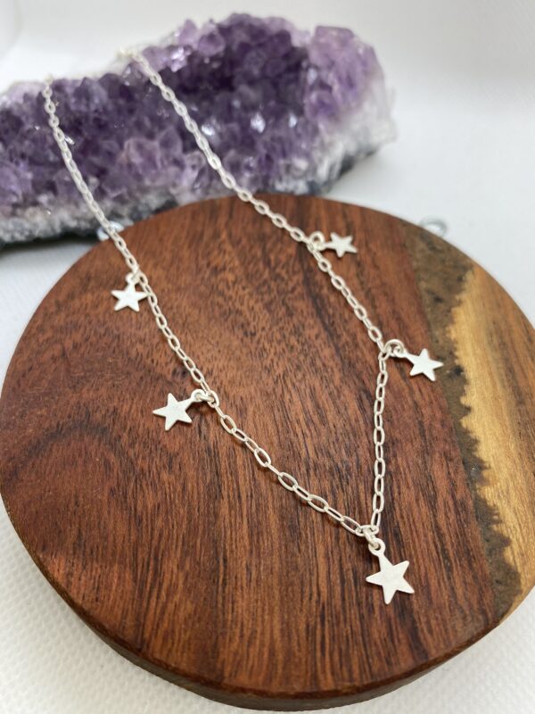 5 Star Sterling Silver Choker - 35cm +3cm ext.