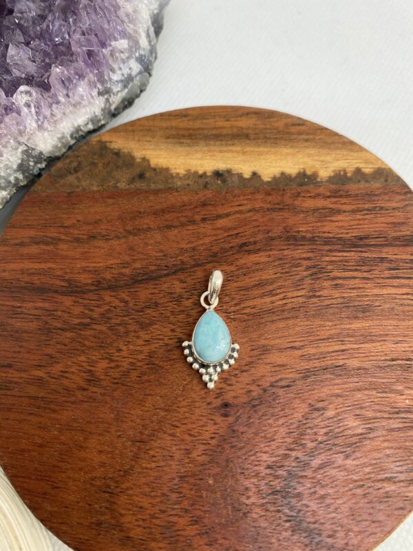 Larimar Drop Sterling Silver Pendant