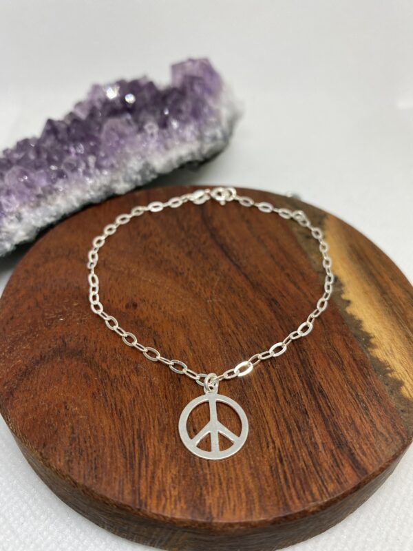 Peace Sterling Silver Bracelet 19cm