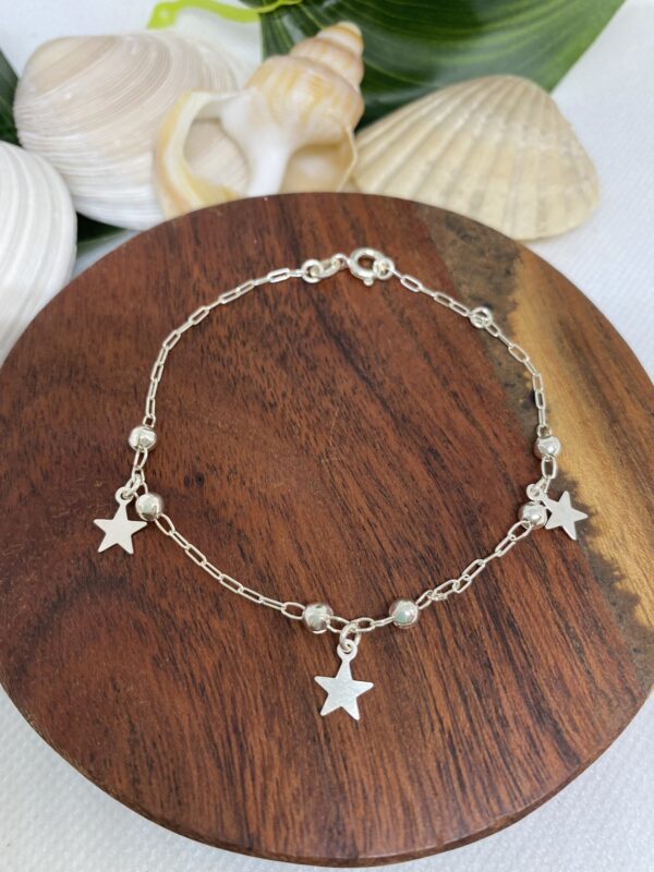 Star & Balls Sterling Siver Bracelet 18cm