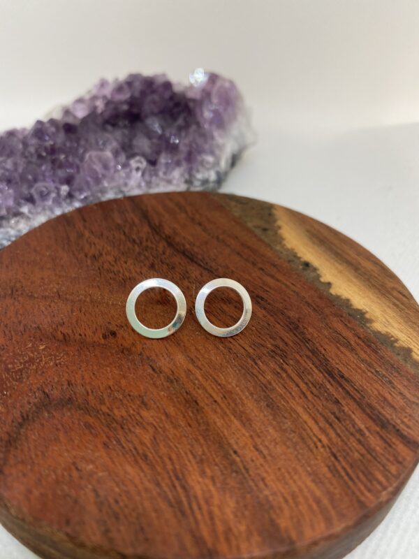 Circle Stud Sterling Silver Earrings