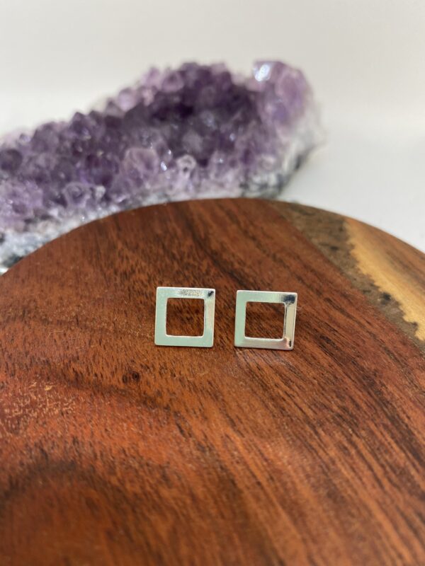 Square Stud Sterling Silver Earrings