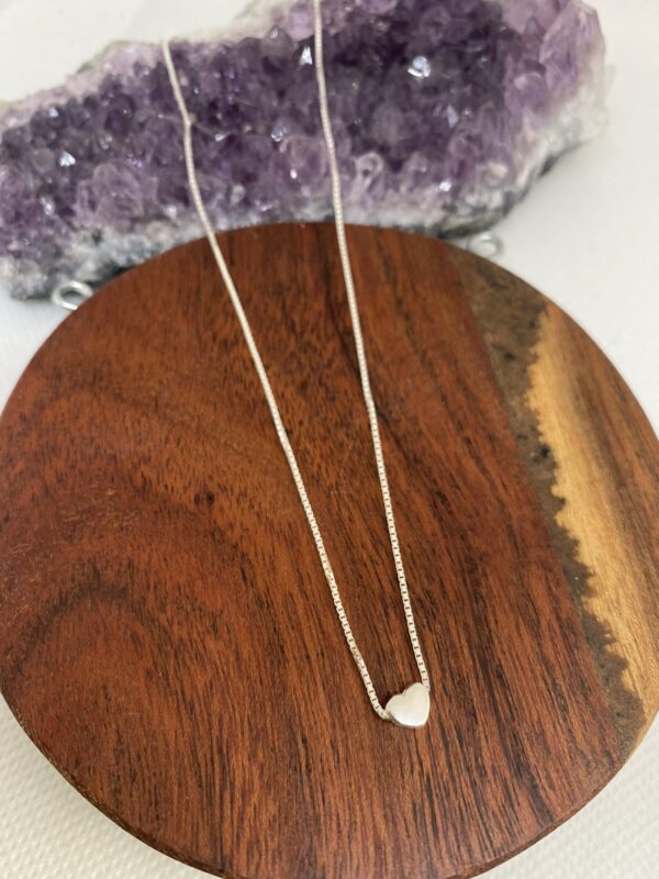 Plain Heart Sterling Silver Necklace (Small Heart) 40cm