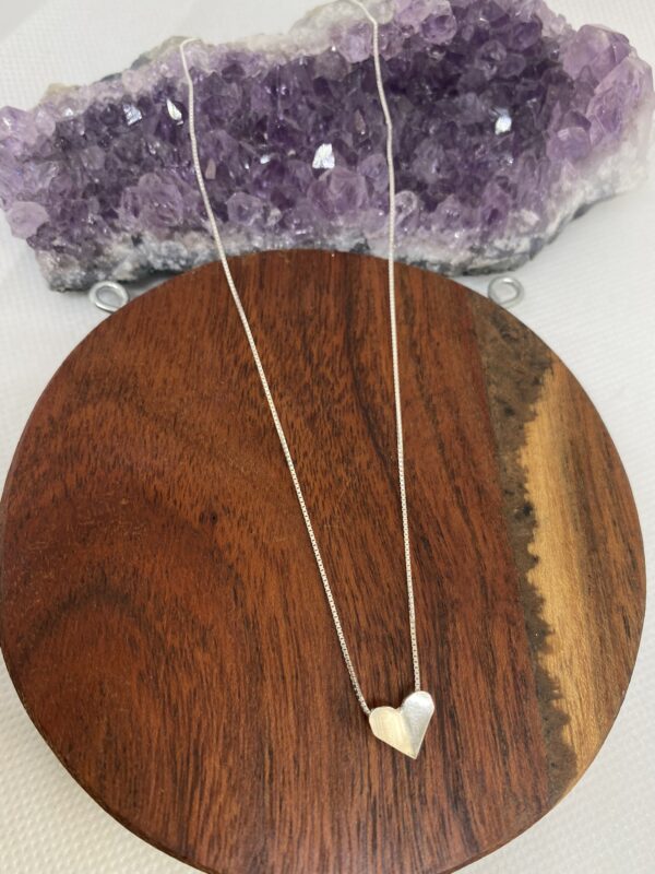 Origami Heart Sterling Silver Necklace  40cm