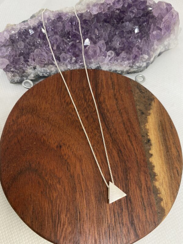 Triangle Heart Sterling Silver Necklace  40cm