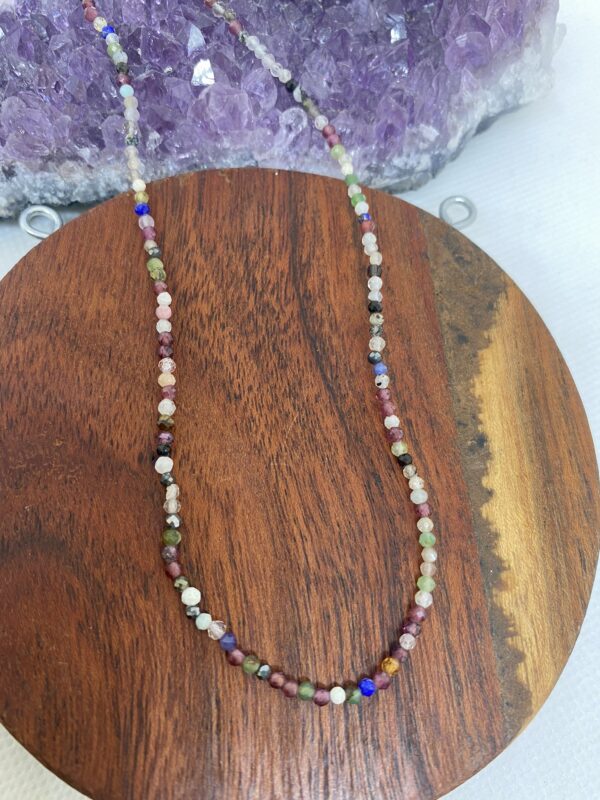 Jade Mix Stone Sterling Silver Choker 40cm