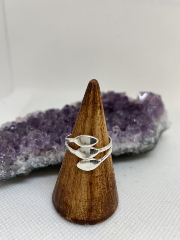 3 Flat Diamond Shape Sterling Silver Ring