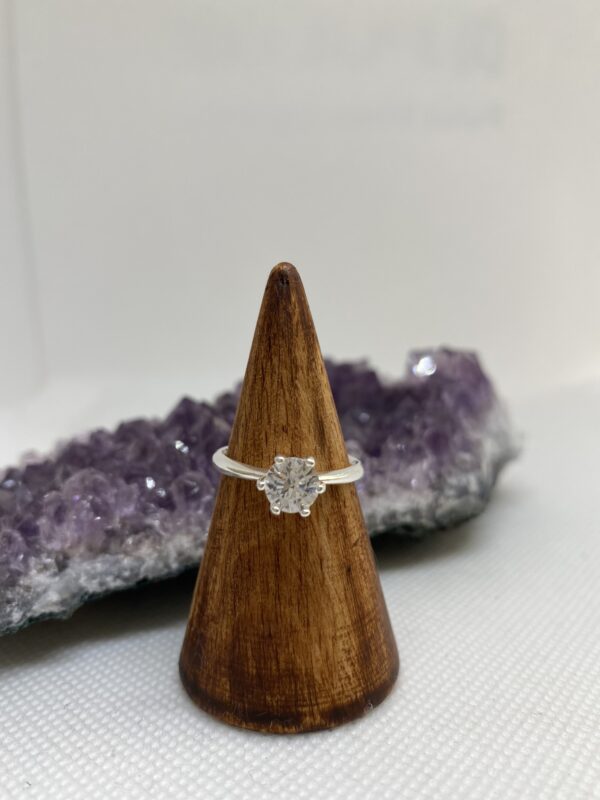 Solitaire Statement Sterling Silver Ring