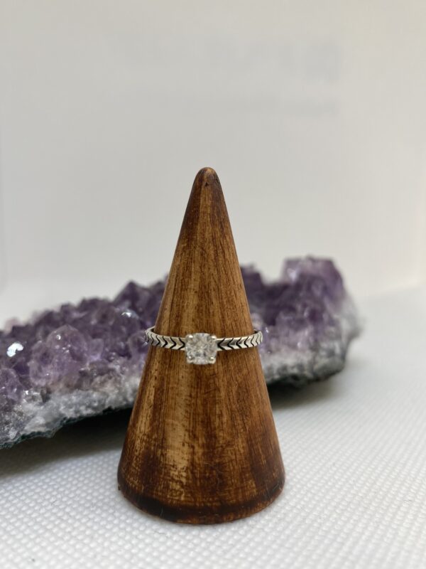 Solitarie Boho Sterling Silver Ring