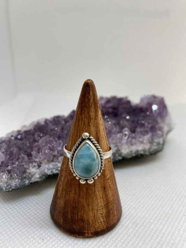 Drop of Larimar Sterling Silver Ring