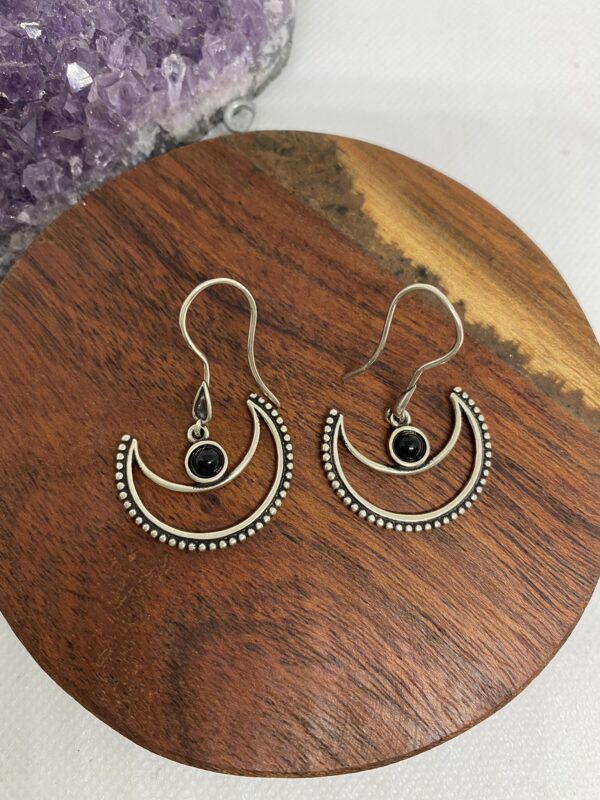 Magical Drop Onyx Sterling Silver  Earrings