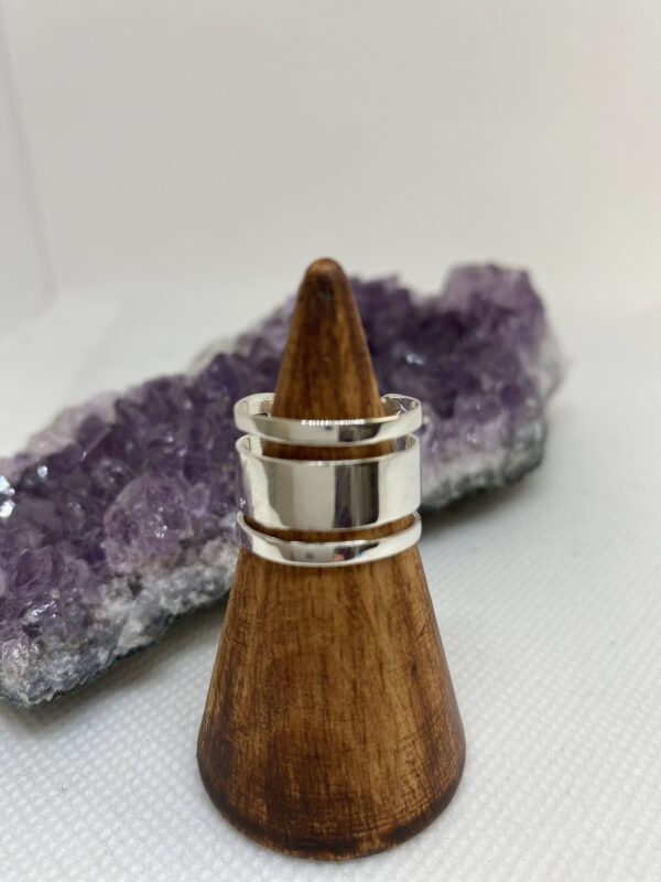 Adjustable 3 Layers Sterling Silver Ring