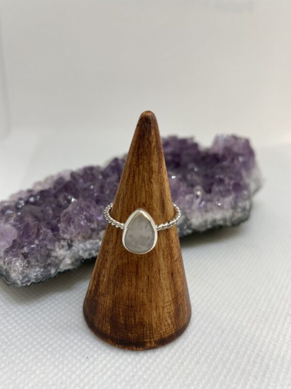 Moonstone Drop Sterling Silver Ring